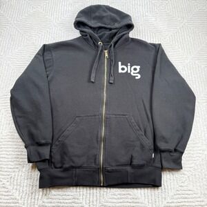 Berne Zip Up Hoodie Mens M Black Graphic Grunge Gorpcore Street Skater Punk Goth